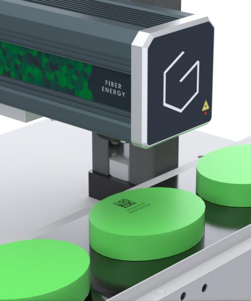 Gravotech Fiber integrated laser marker on a production line